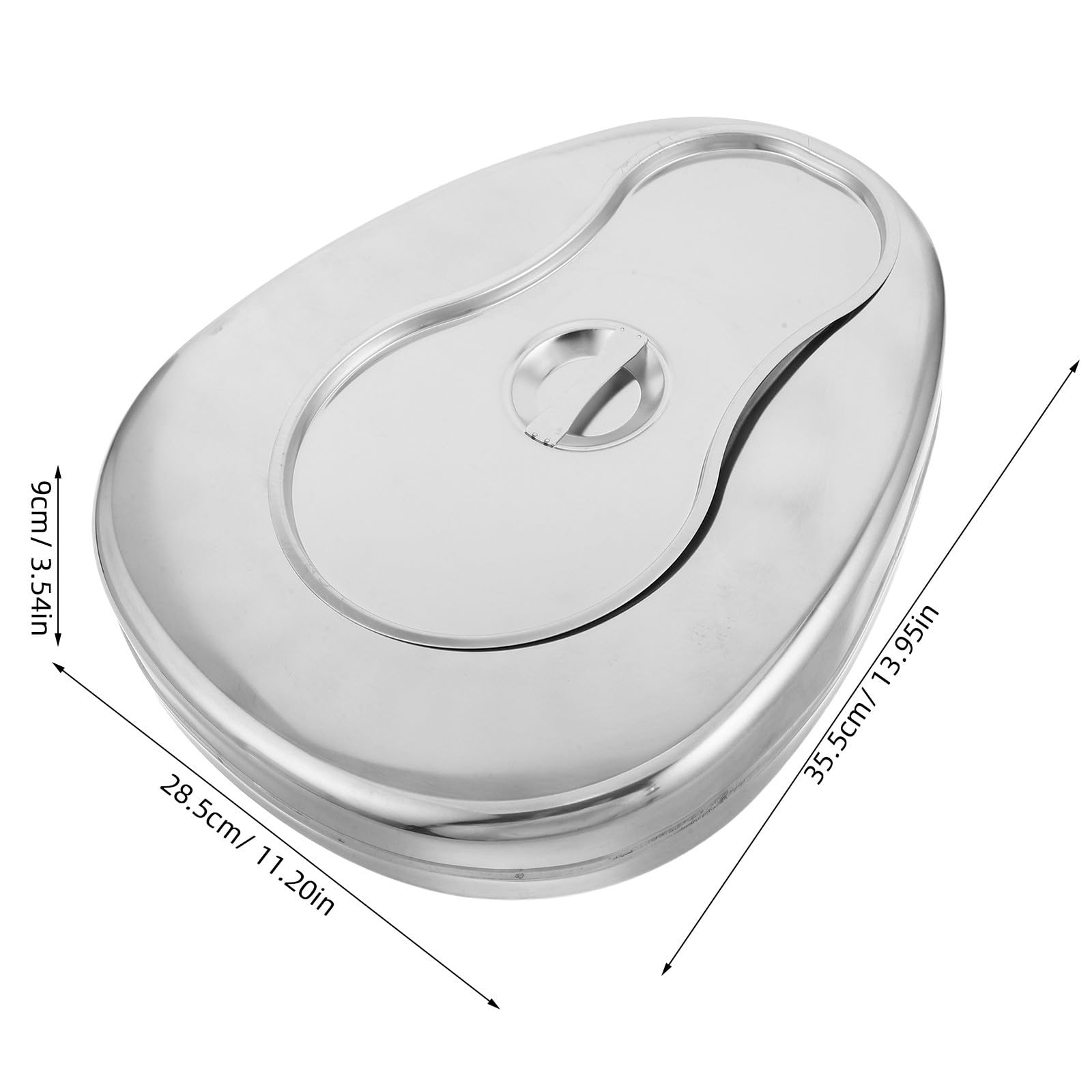 Acero Inoxidable Orinal Portátil con Tapa para Pacientes