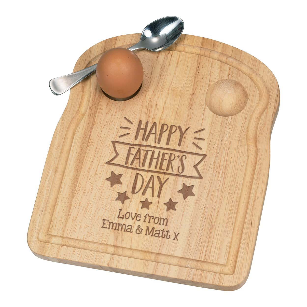 Personalised Dippy Egg Cup Board Happy Fathers Day Stars Any Name Breakfast Wooden Custom Easter