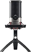 Vista 1 de Cherry UM 6.0 Advanced, micrófono USB para transmisión, podcasting y uso de oficina en casa, 2 patrones polares, soporte de choque, compatible