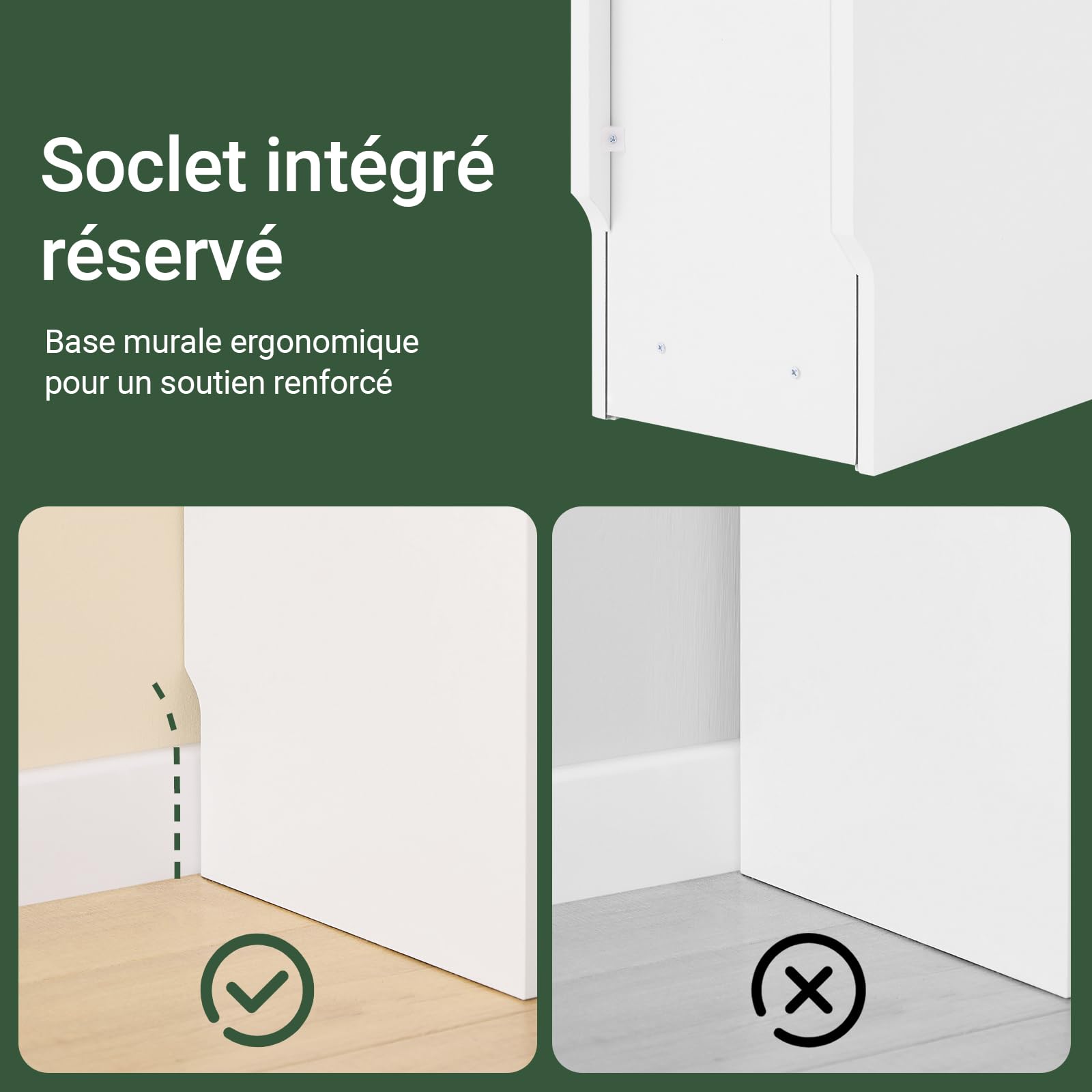 SoBuy Table de Chevet etroite 20cm avec façade ondulée de tiroir 20x35x60cm | Table de Nuit Table d'appoint avec design de plinthe, gain de place pour chambre, salon et petits espaces, Blanc, FBT111-W