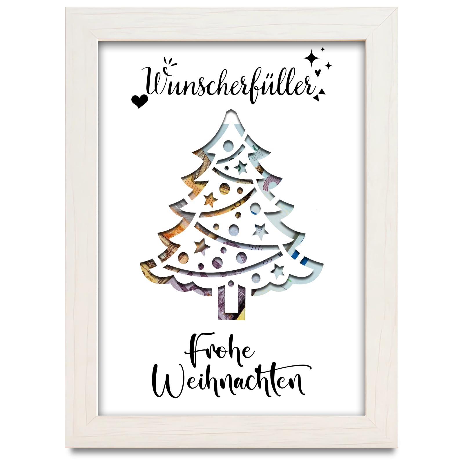 Regalo Di Denaro Di Natale – 3 Ciondoli In Legno A Forma Di Albero Con Fessura Per Banconote