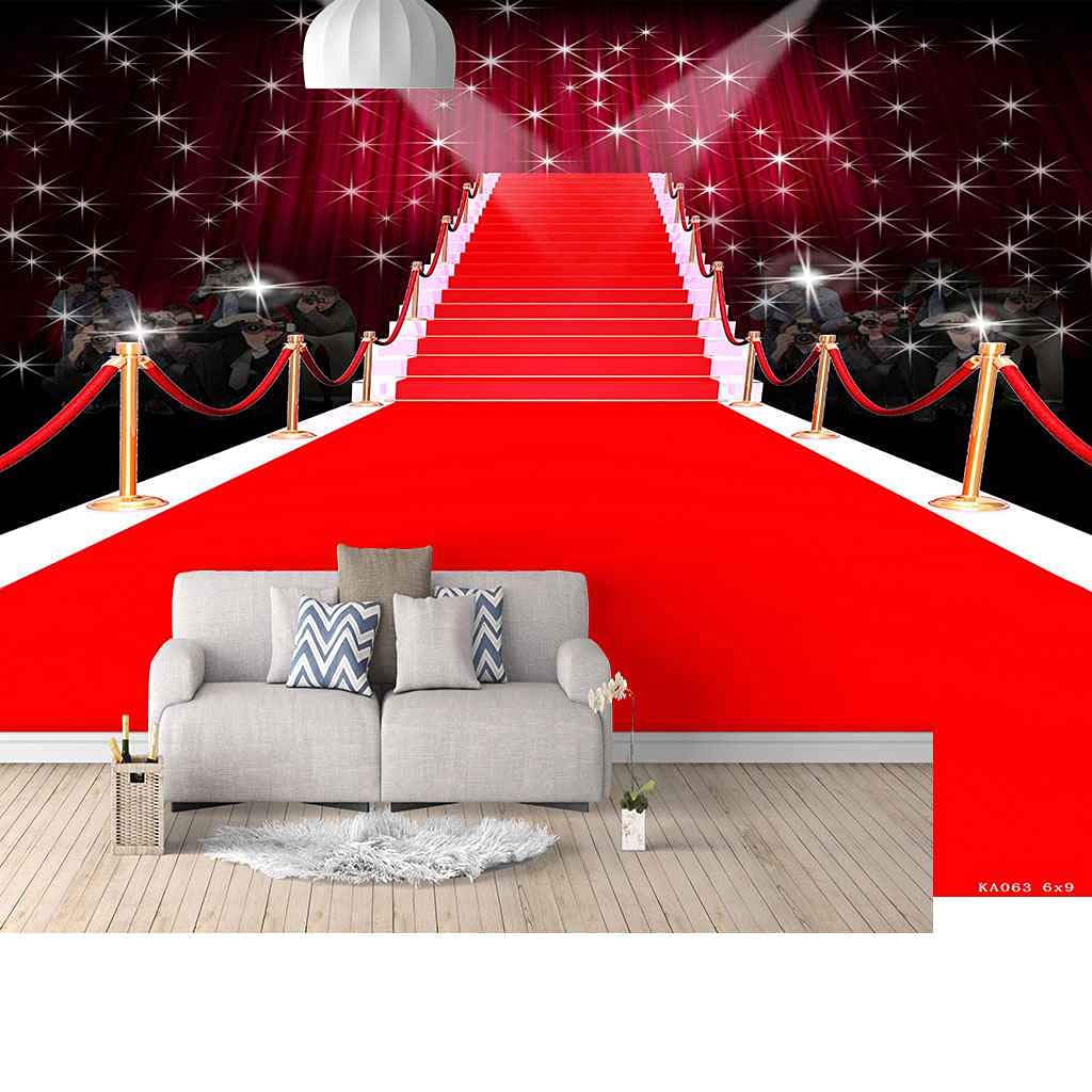 Papier peint 3D Noël tapis rouge pour un mur de fond TV chaleureux