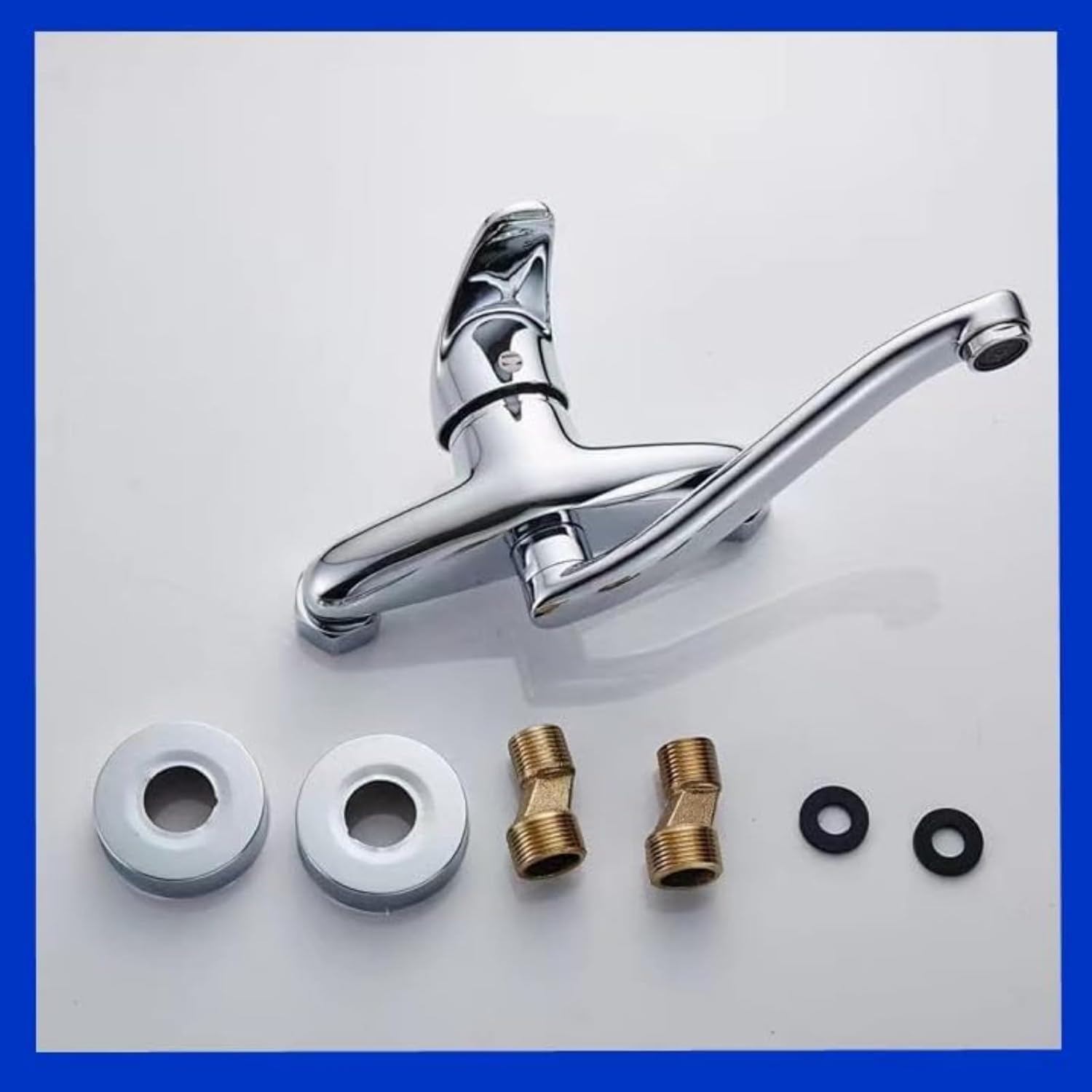 キッチン蛇口 壁付き 混合水栓 シングルレバー 浴室用水栓 バス水栓 180&deg;首回り 泡沫吐水 ツーホール式 キッチン 水栓 冷 温