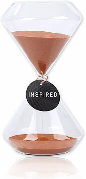 Biloba 6 Inch Tape Sand Timer/Hourglass 15 Minutes - Copper Color Sand - Inspired Glass/Home, Desk, Office Decor