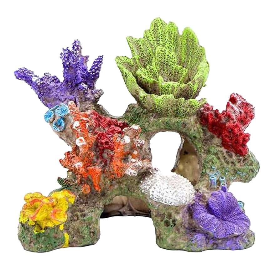 Amazon | 水槽 オブジェ 石 岩 熱帯魚 隠れ家 可愛い 珊瑚 人工