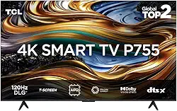 Smart TV TCL 50 Polegadas LED 4K P755 WiFi Bluetooth Google TV HDR10+ Dolby Atmos Vision 50P755