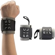 PICSIL Wrist Wraps for Cross Training, Wrist Support with Thumb Grip, Made of Elastic Nylon, Ideal for Bodybuilding, Boxing, Calisthenics, Gym, Prevent Tendonitis, Unisex