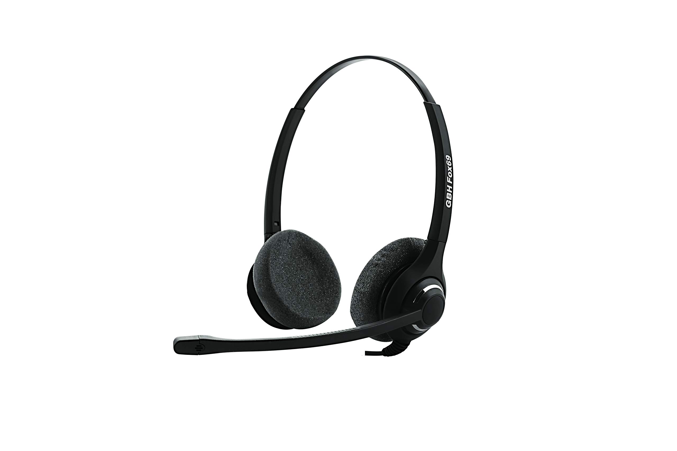 GBH Fox 69 Binaural Noise Cancellation Headset Wired Headset with Mic (Black & Grey) RJ 11 Connector-picture-16