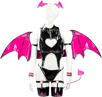 velombrance Succubus Lingerie for Men Cosplay Anime Lingerie Sexy Devil Wing Costume Lingerie