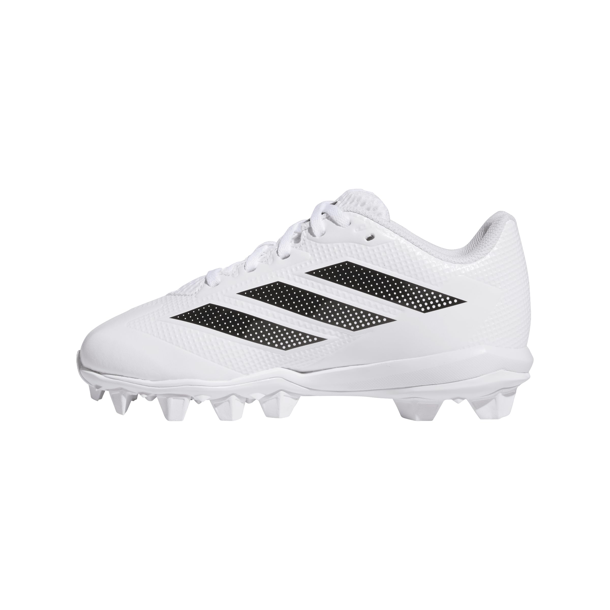 adidas Adizero Instinct 2.0 Molded Softball Sneaker, White/Black/Black, 1 US Unisex Little Kid