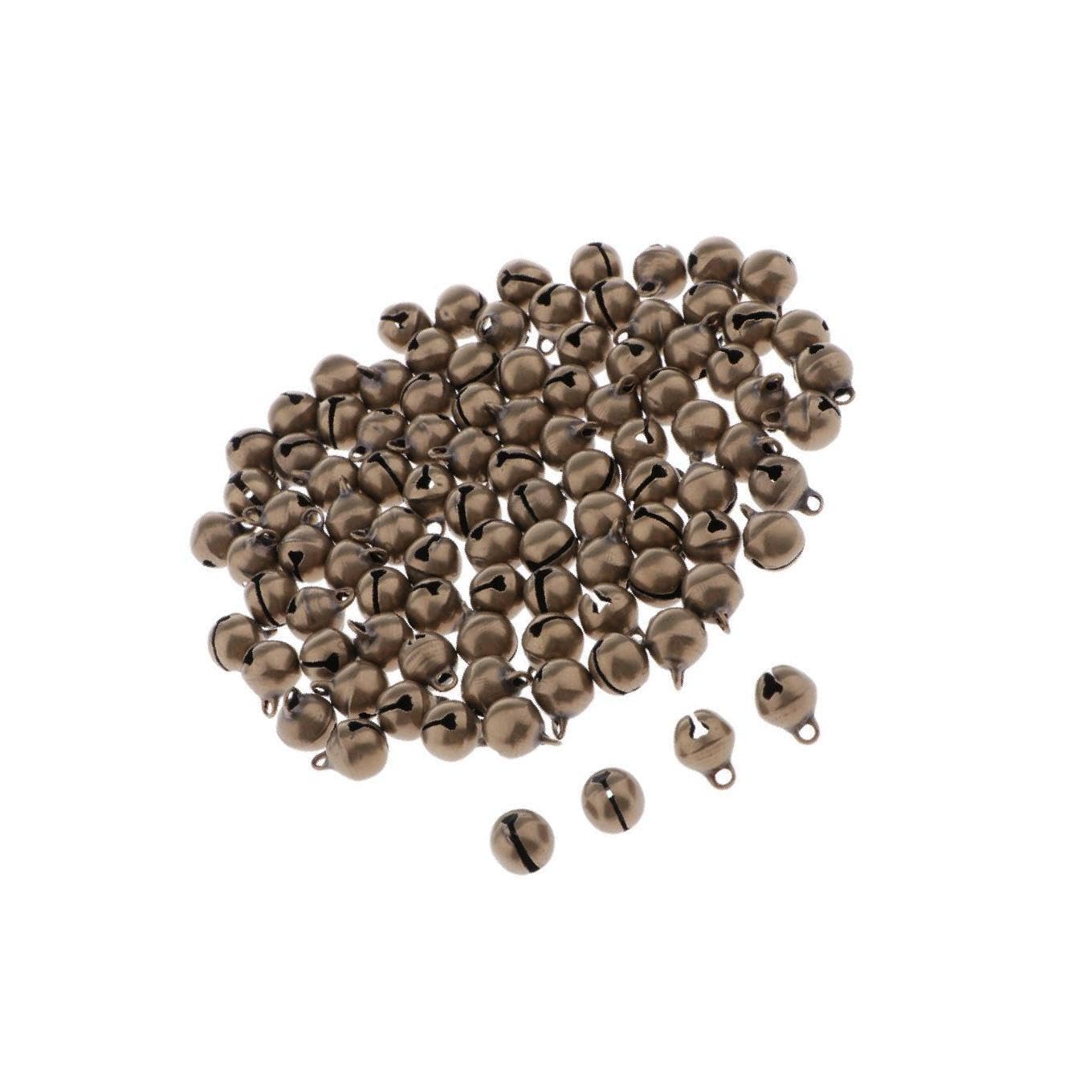 ALCXAZS 100pcs Delightful Jingle Bells for Holiday Festivities Crafts Accessories, Antique Bronze 8mm, 6mm 8mm