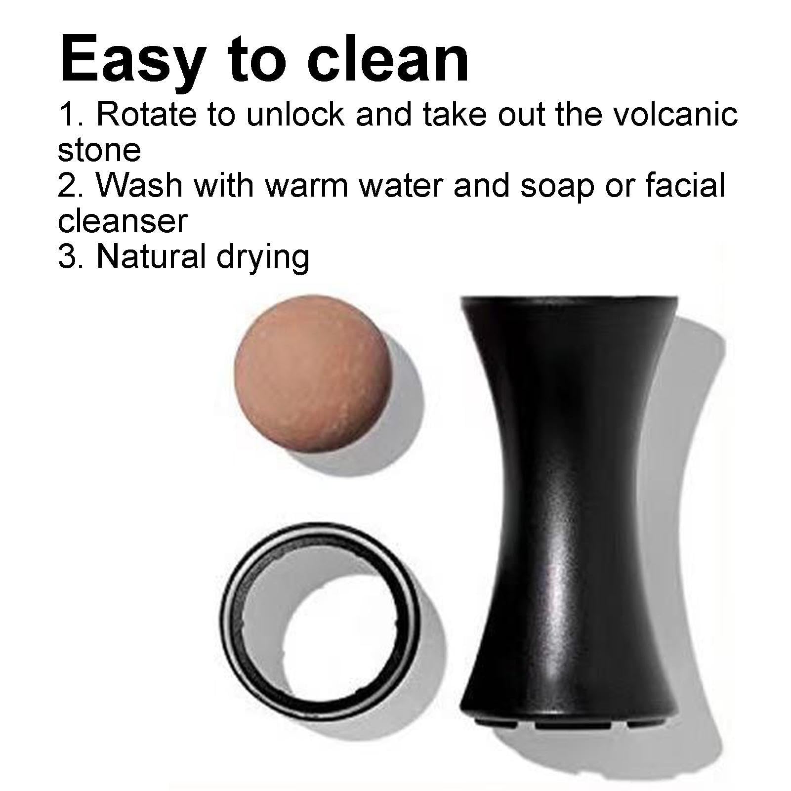 Rolling Stone - Herramienta para el cuidado piedra volcánica, control la piel grasa para maquillaje facial, rodillo facial reutilizable Lingjiong