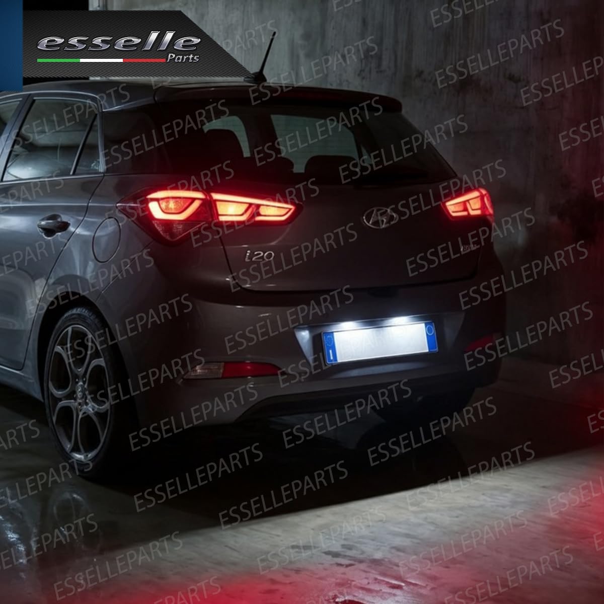 Placchette Luci Targa LED Compatibili con Hyundai Genesis, I10 MK2, I10 MK3, I20, I30 MK1, Picanto 2, Rio 3, Soul, Soul 2, Veloster 18 SMD CANBUS 6000K Bianco Plug & Play