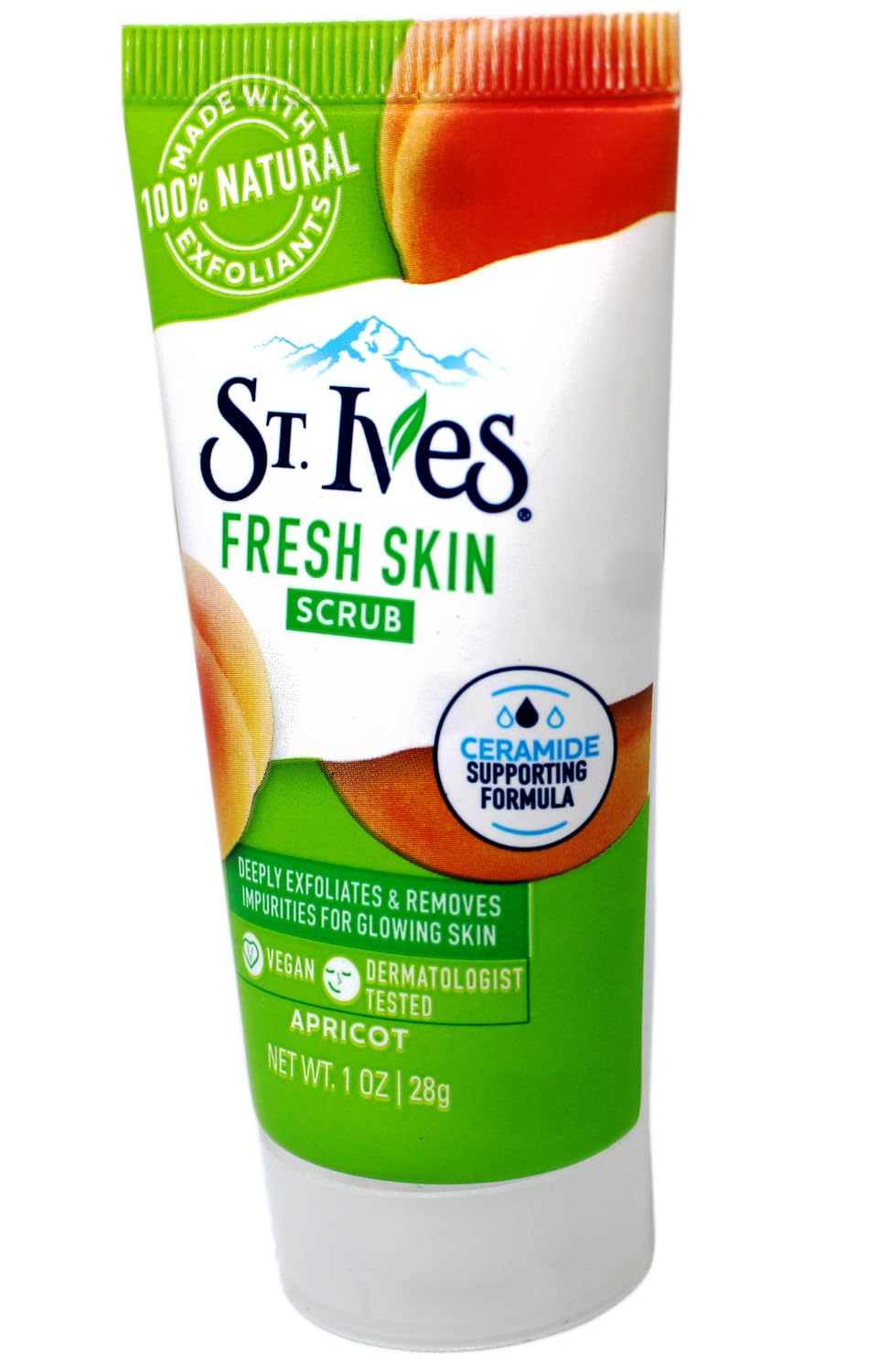 St. Ives Fresh Skin Scrub, Deep Exfoliator Skin Care for Clean, Glowing Skin, Apricot, 1 OZ - 12 Pack