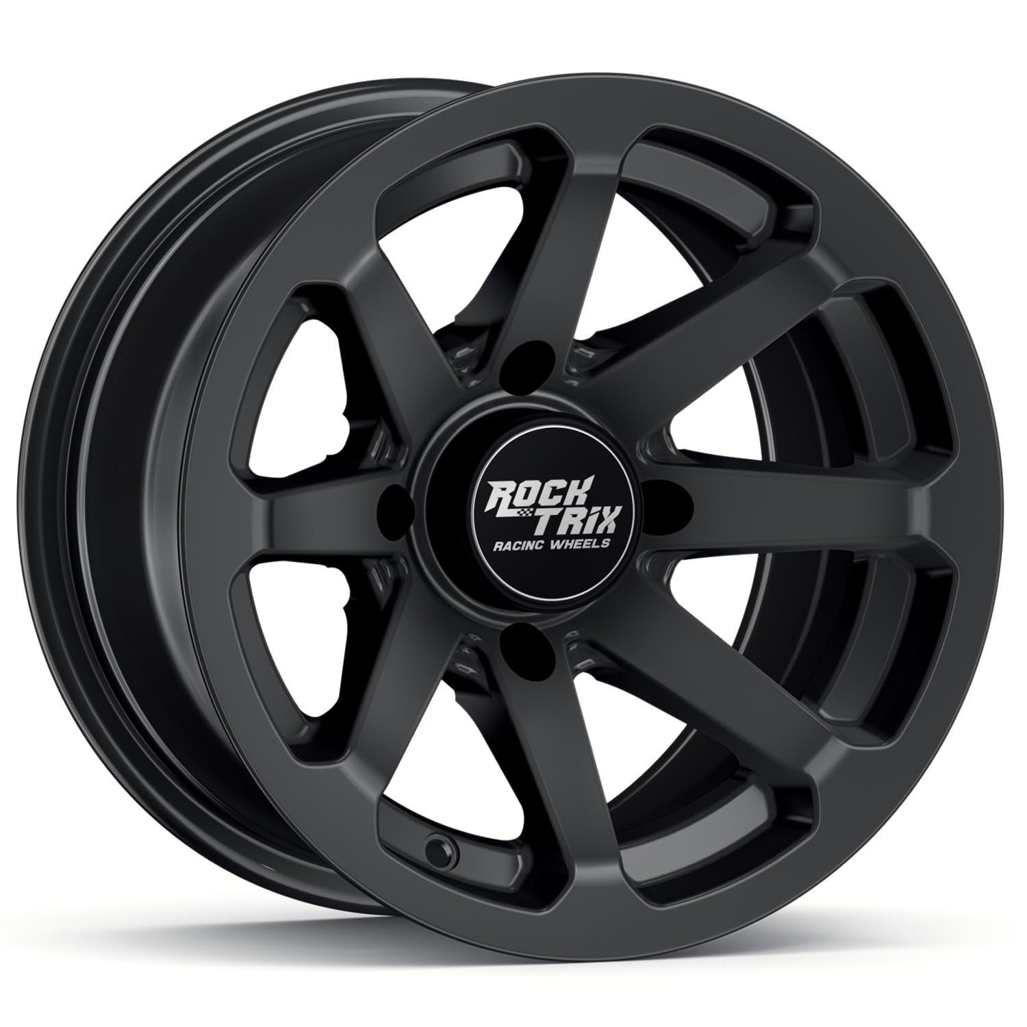 RockTrix RT102 12x7 ATV Wheel 4x110 Matte Black 2+5 Offset