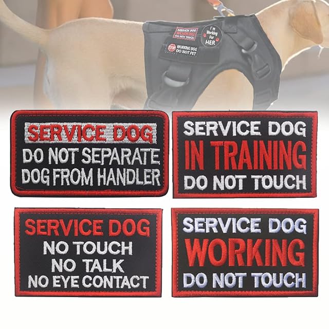 Etiqueta de perro de servicio de trabajo