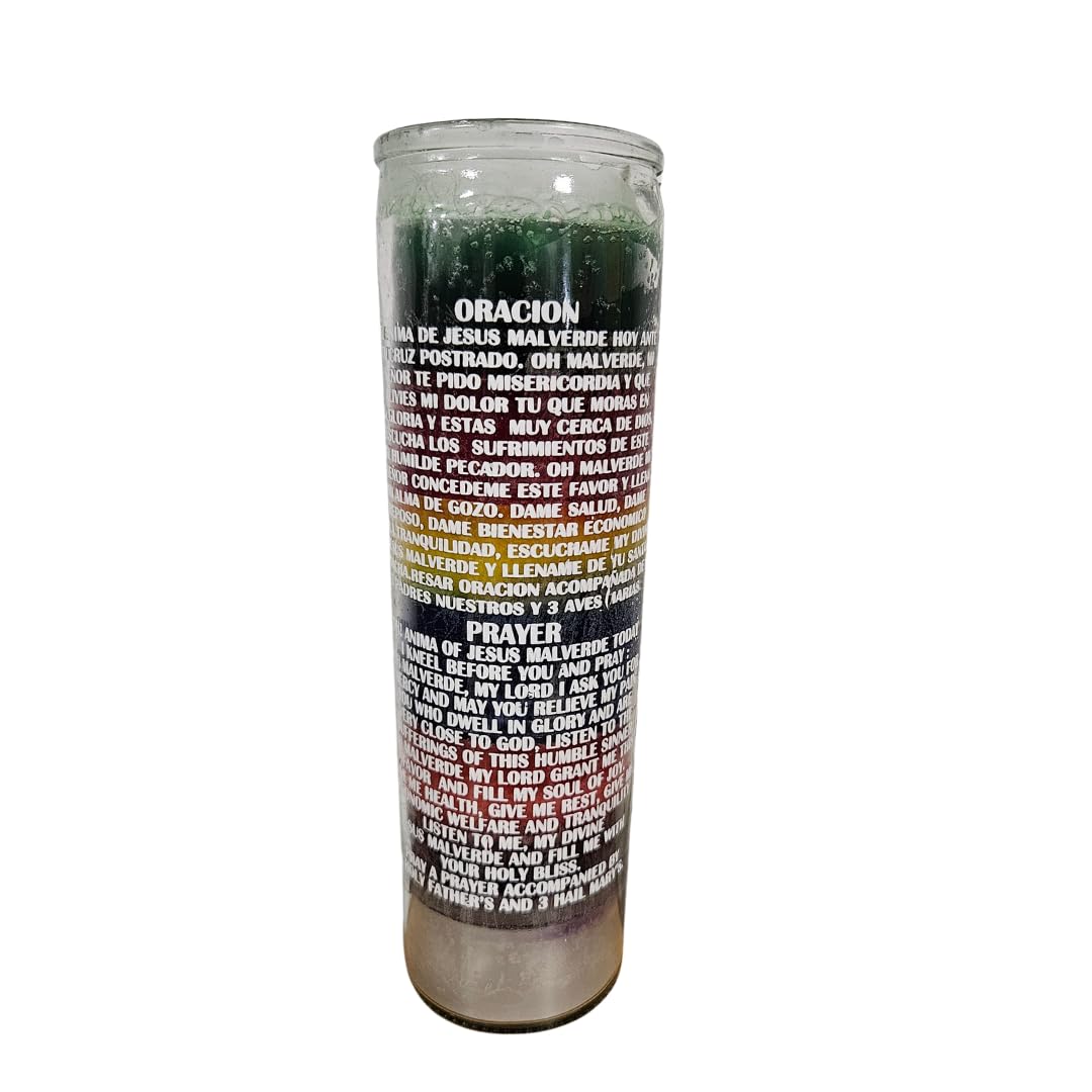 Generic Jesus Malverde in You We Trust 7 Color 7 Day Ritual Glass Candle