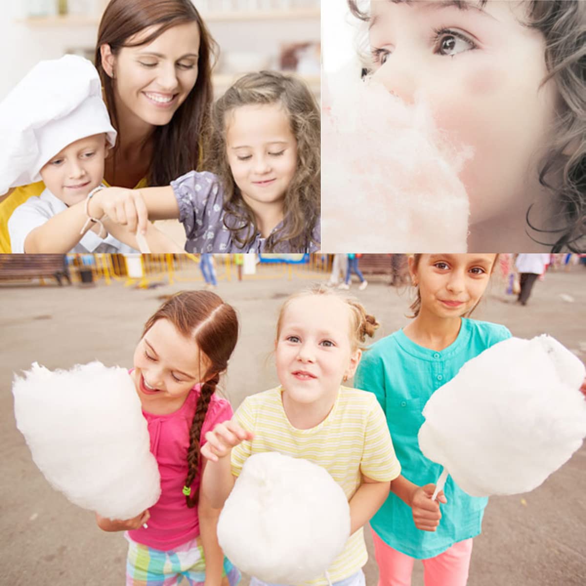 450W Zuckerwattemaschine Set für Zuhause Cotton Candy Machine mit Messlöffel und 10er Stäbchen, für Geburtstagsfeiern, Kindertag und Weihnachten (Rot B)