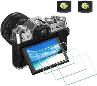 ULBTER Screen Protector for Fujifilm X-T30 II Fuji X-T30II Silver/Black [3+2Pack] with Hot Shoe Cover, Tempered Glass Cover 0.3mm 9H Hardness Anti-Scrach Anti-Bubble