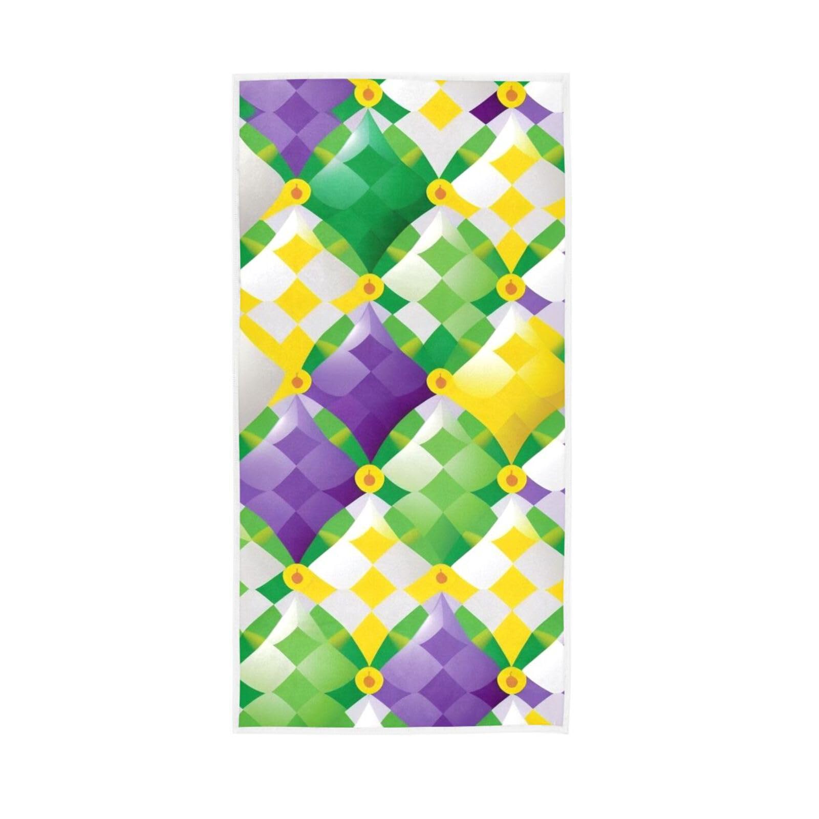 LSRCPD Carnival Diamond Seamless Background Bathroom Towels, 15 x 30 Inches Soft Hand Towel Spa Towels Farmhouse Bathroom Hand Towel