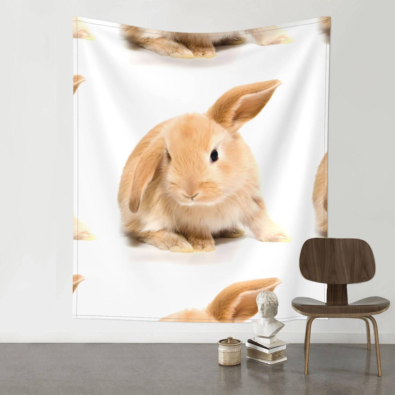 WHJSHOP Rabbit Prints 60x51in Wall Tapestry Boho Throw – Durable Polyester Home Decor Dorm Room Beach Blanket