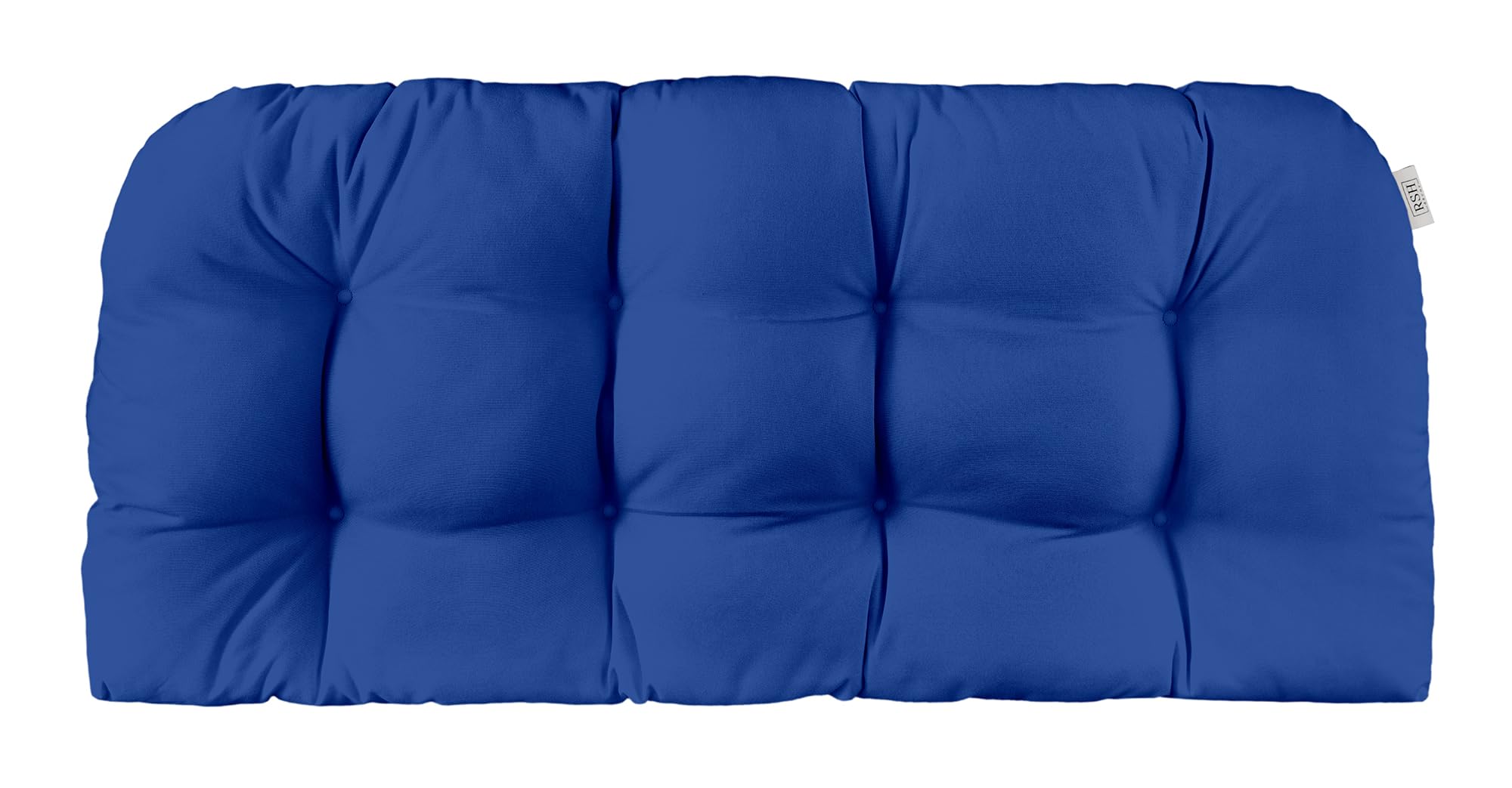 RSH DECOR Indoor Outdoor Tufted Wicker Loveseat Patio Cushion Weather and Water Resistant ~ Choose Color & Size (Veranda Blue, 41" x 19") | Made in