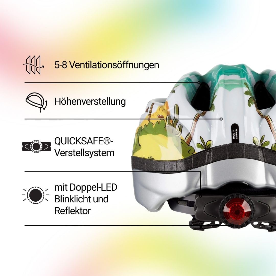 KED Meggy II Trend I dziecięcy kask rowerowy, siatka chroniąca przed owadami, zintegrowana tylna lampka LED, technologia maxSHELL