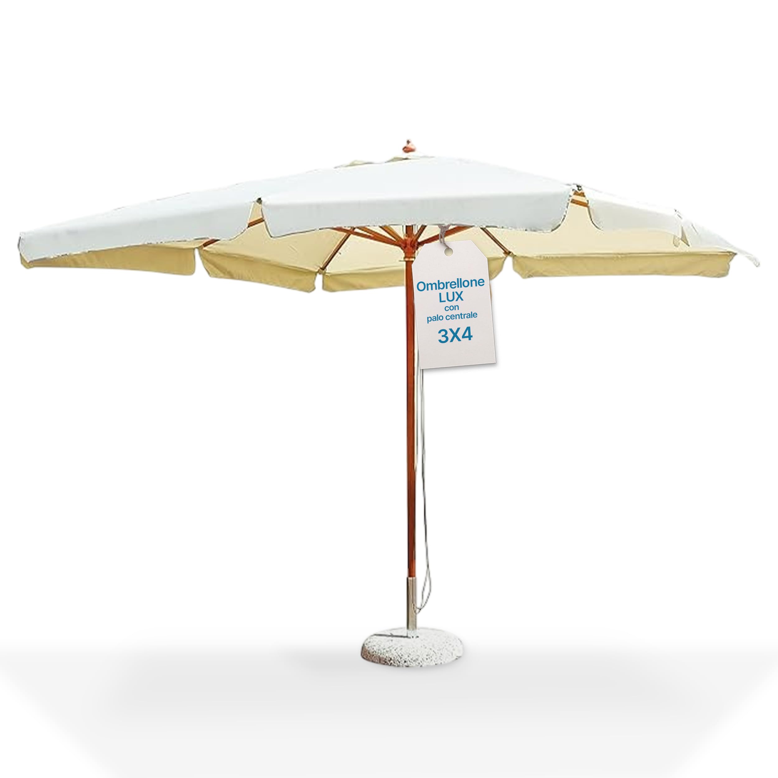 Tomaino - Ombrellone Da Giardino 3x4 cm Quadrato Lux - Ombrellone da Esterno con Apertura a Carrucola - Telo Antivento in Poliestere Resistente Resinato 180gr
