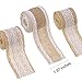 Burlap Ribbon,SS SHOVAN Burlap Ribbon Roll Natural Jute Fabric Ribbons with White Lace for DIY Projects Gift Wrapping Christmas Decorations