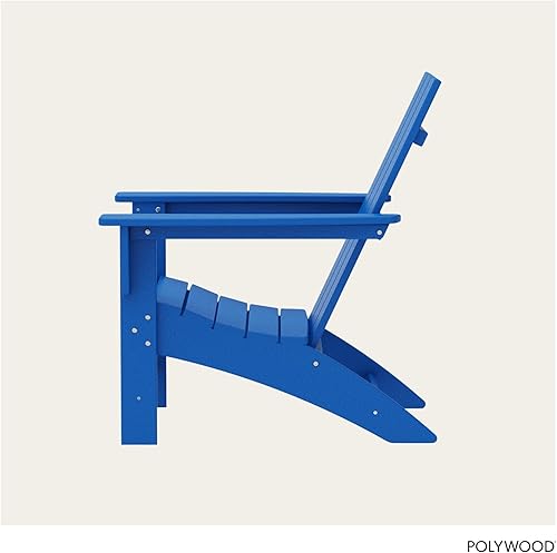 Miniatura 6 de Silla moderna tipo Adirondack AD420PB de Polywood, Azul Pacífico, construcción duradera de polietileno de alta densidad, fácil montaje, impermeable,