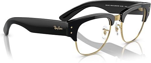 Miniatura 6 de Ray-Ban Gafas de sol unisex negras sobre marco dorado, lentes transparentesazules, 2.087in