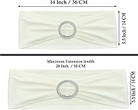 Vista 112 de MDS - Paquete de 50 bandas elásticas de elastano para silla, lazos elásticos para sillas con hebilla deslizante, ajuste universal para bodas, Acción