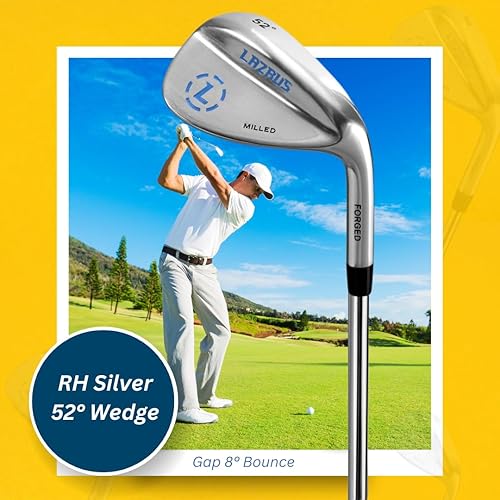 Miniatura 17 de LAZRUS juego de wedges de golf forjados de alta calidad para hombre, de 52, 56, 60 grados con cara fresada para un mejor golpe con efecto, gran