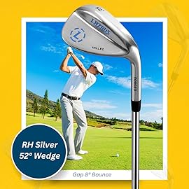 Lazrus Golf | Premium Quality RH 60 Degree Forged Golf Wedges for Exceptional Performance, Golf Wedges with Micro Milled Face for Enhanced Spin | Golf Clubs for Men(Silver, 60 Degree Single)