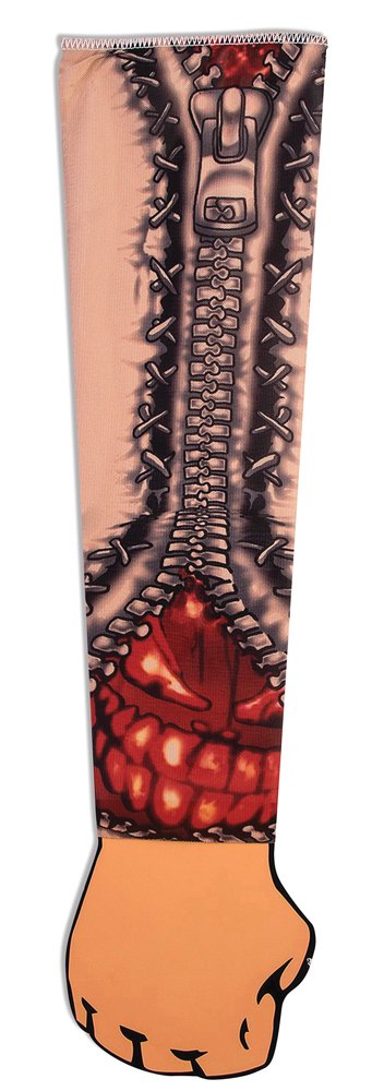 Multicolor Zipper Tattoo Sleeve (Pack of 1) - Eye-Catching Design, Perfect Accessory for Events, Parties, Halloween, Concerts, & More Halloween