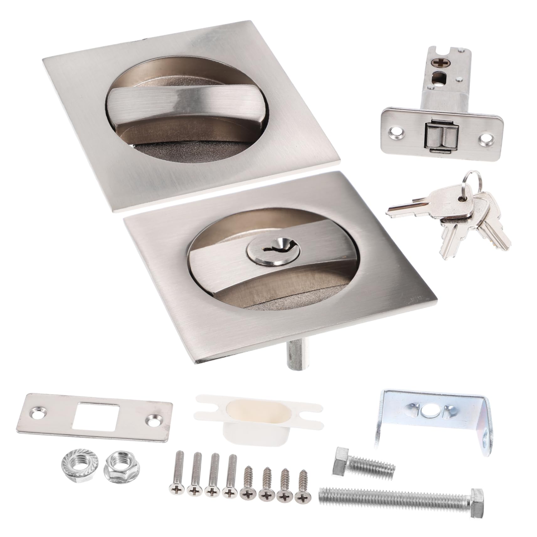 AUTSUPPL Pocket Door Hardware Black Pocket Door Lock for Hidden Design DIY Installation