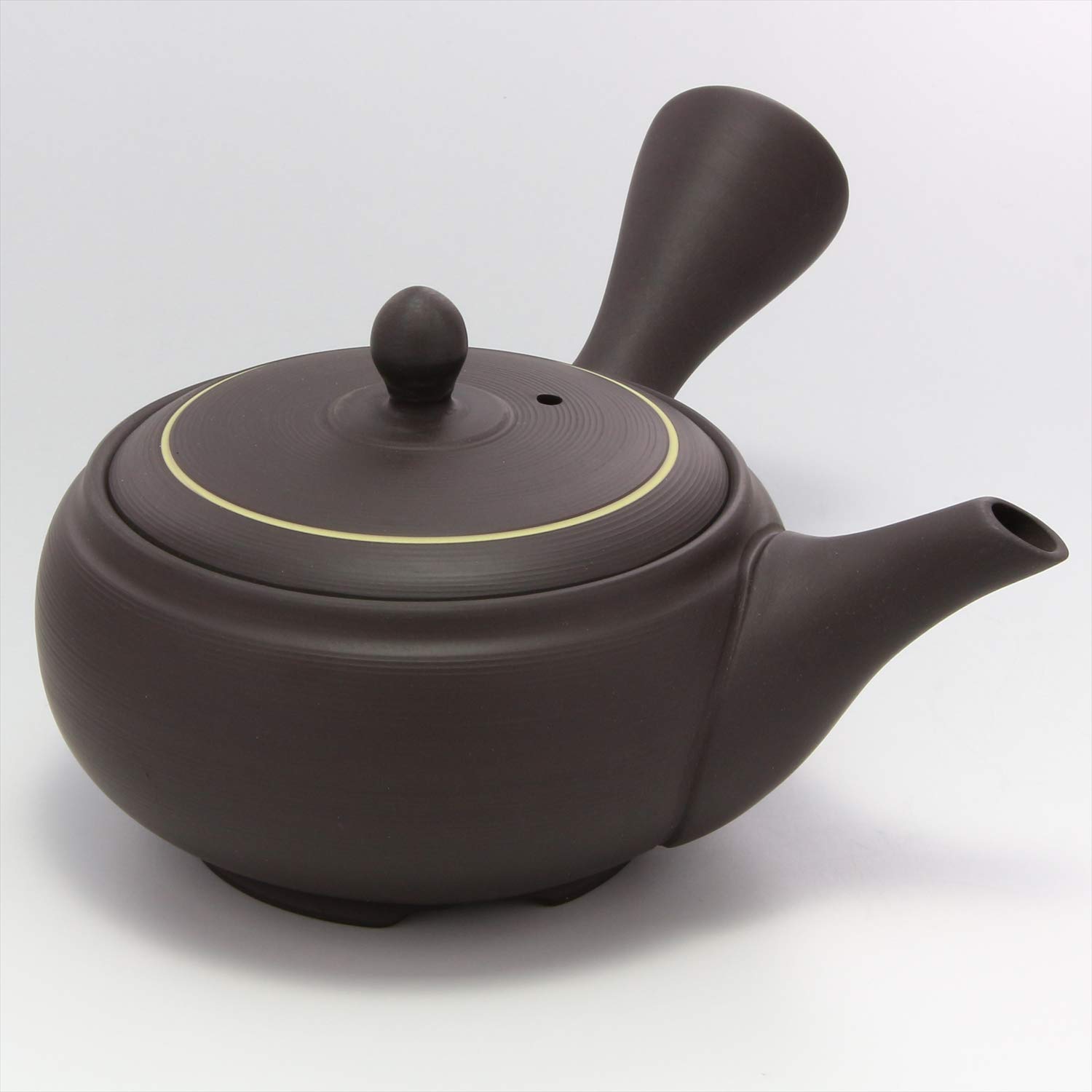 Amazon｜常滑焼 竹春作 ツバ丸 急須 窯変 黄ライン Y660｜急須