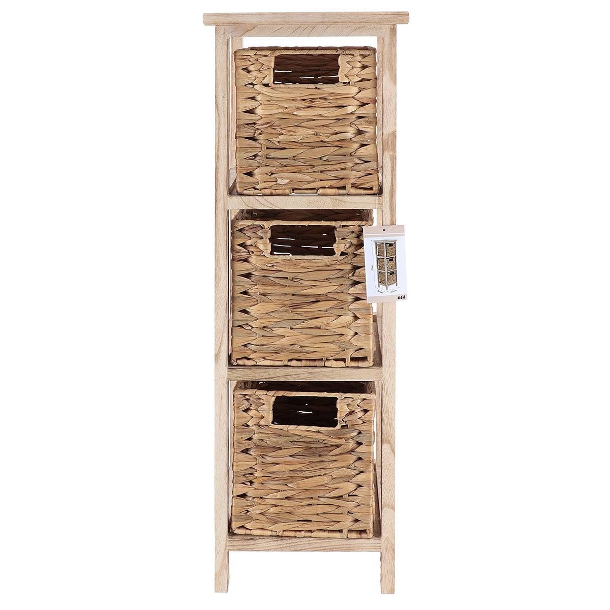 Tendance - Mueble Paulownia con 3 cestas Jacinto - Natural