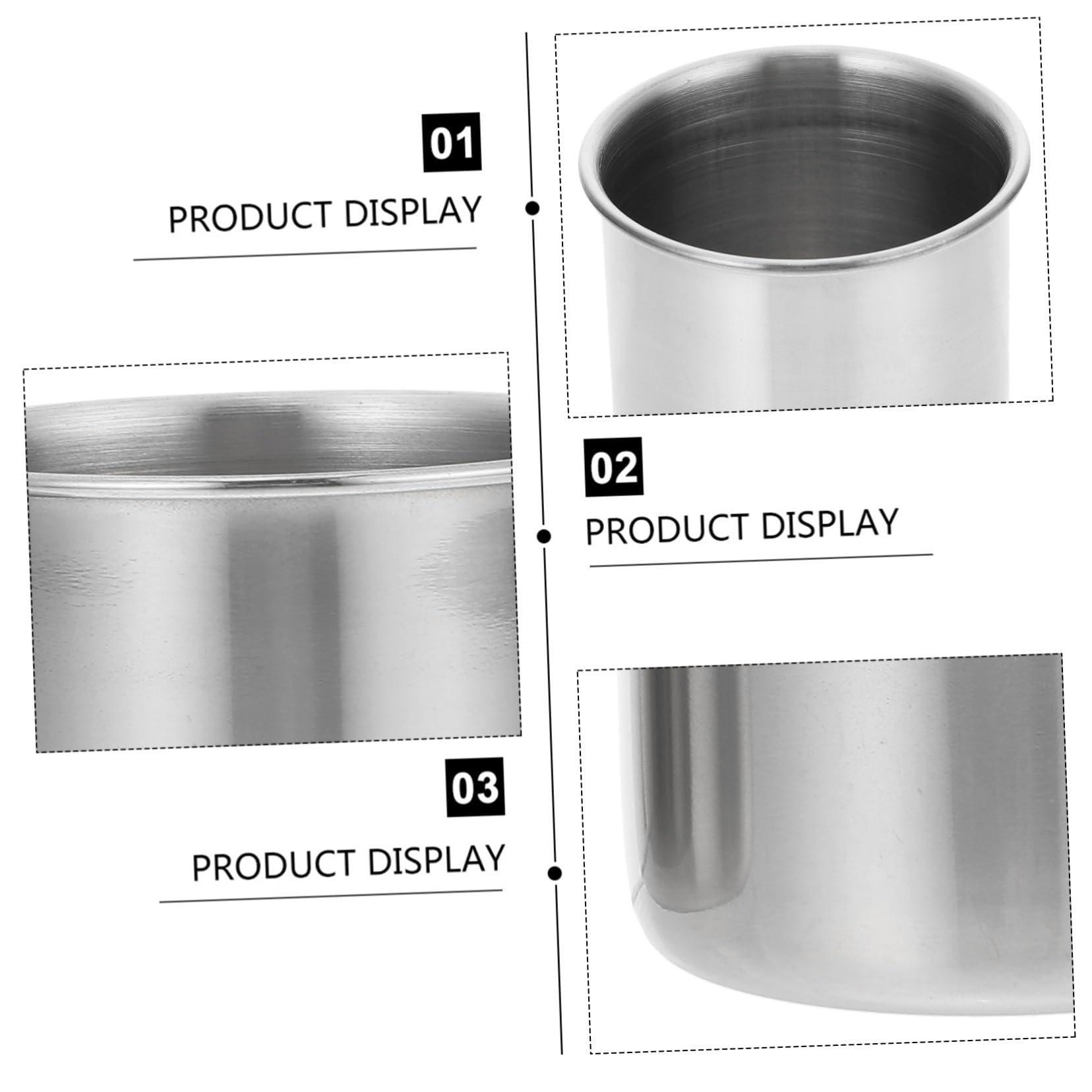 COLLBATH 6 Piezas Vasos Medidores de Inoxidable sin Resistentes al Reutilizables para Medicina y Muestras