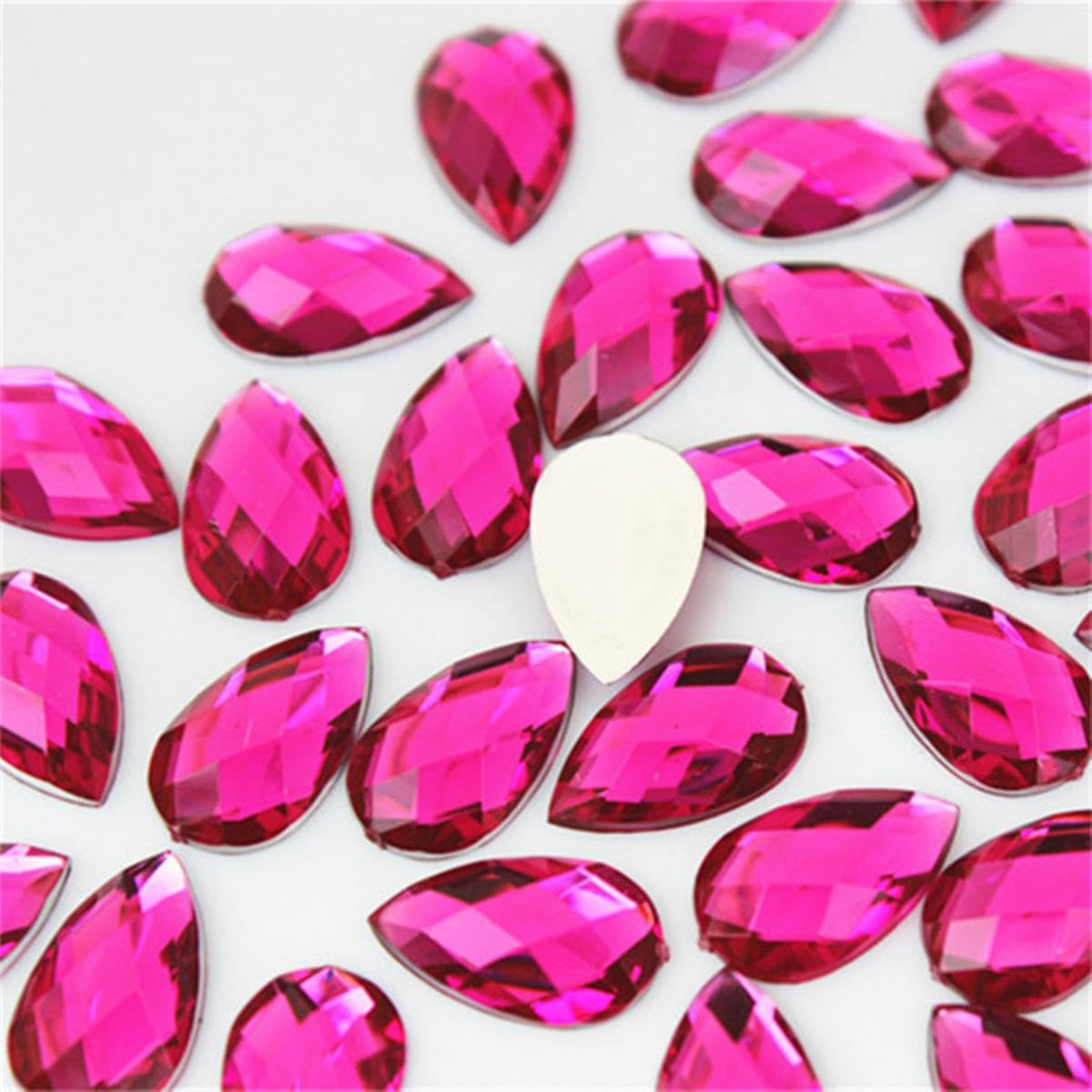 Lot De 40 Perles Acryliques à Coudre - 15mm Rondes Fuchsia - PC19 - Neuf