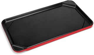 All American 1930 - Ultimate Griddle with Ceramic Non-Stick - Tomato Red - Heavy-Duty & PFAS Free - For Easy, Fat-Free & High-Temp Cooking - Also Use as Thawing Tray - Made in the USA