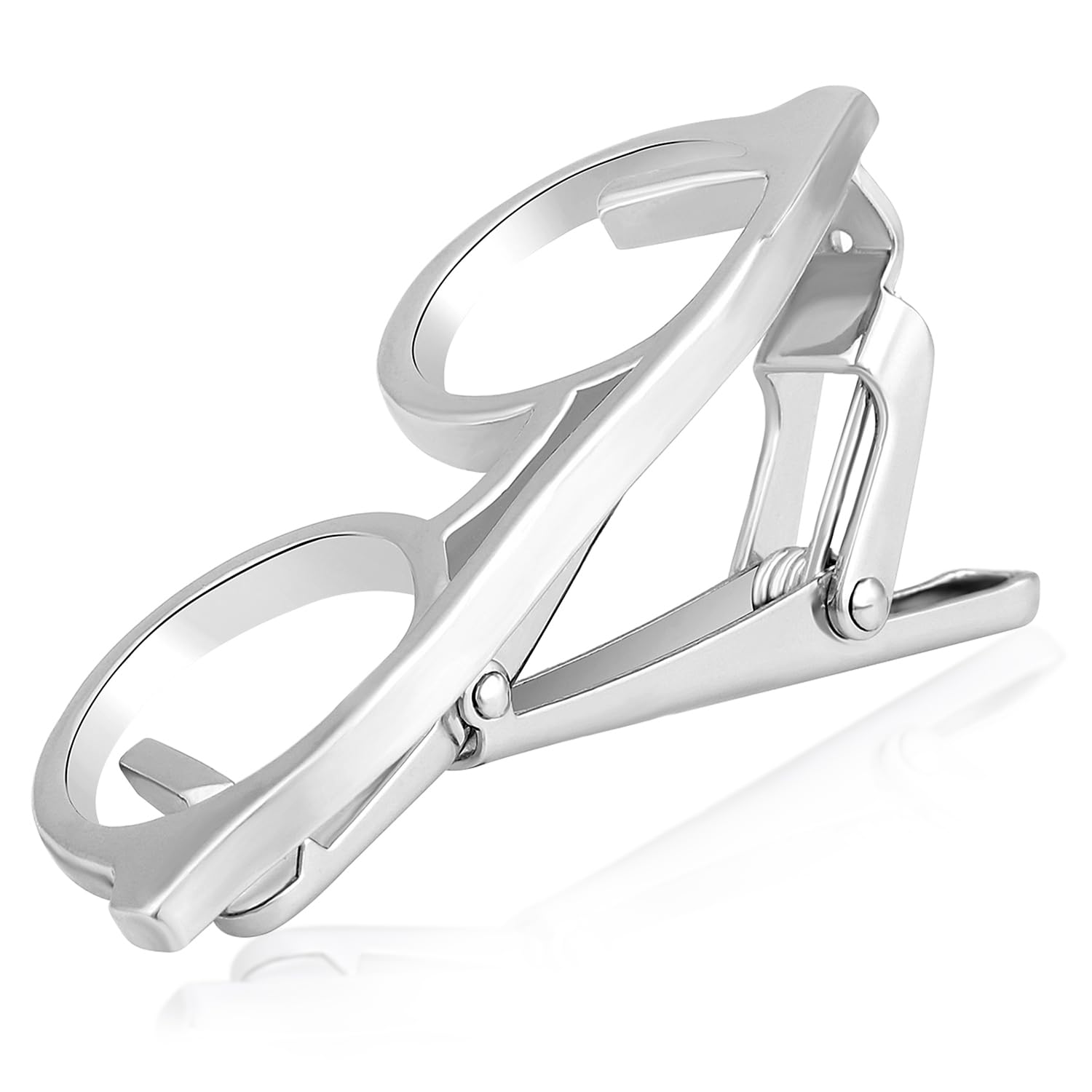 peora Silver Plated Spacs Shape Tie Pin for Men Business Formal Accessories for Him-picture-38