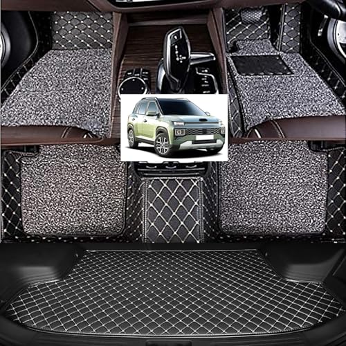 Image of Vahan Expo Premium 7D Car Mat Full Set Exter 2023 with Boot Mat || Luxury Double-Stich 7D Car Floor Mat Complete Set || 100% Waterproof and Washable || Black