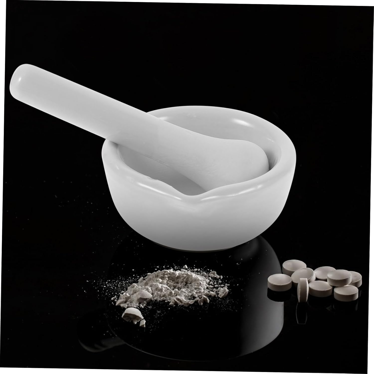 2sets Porcelain Pestle Bowl Medicine Pot Garlic Crusher Grinding Medicine Bowl Lab Chemical Accessory Material Style