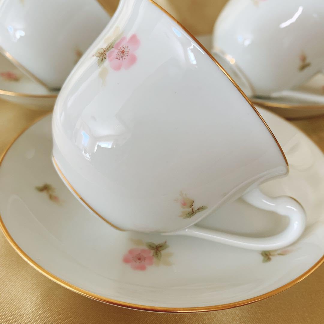 Amazon.co.jp: 大倉陶園 カップソーサー プチローズ ピンク 金彩 小花 