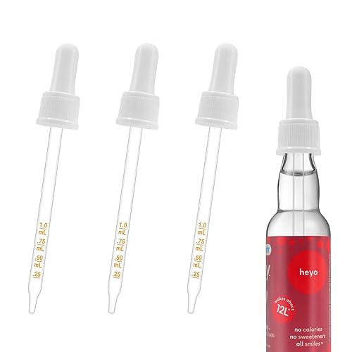 Pipetas con cuentagotas de vidrio compatibles con SodaStream Bubly Bubbly Drops sabores para accesorios Soda Stream (blanco, 3 unidades)
