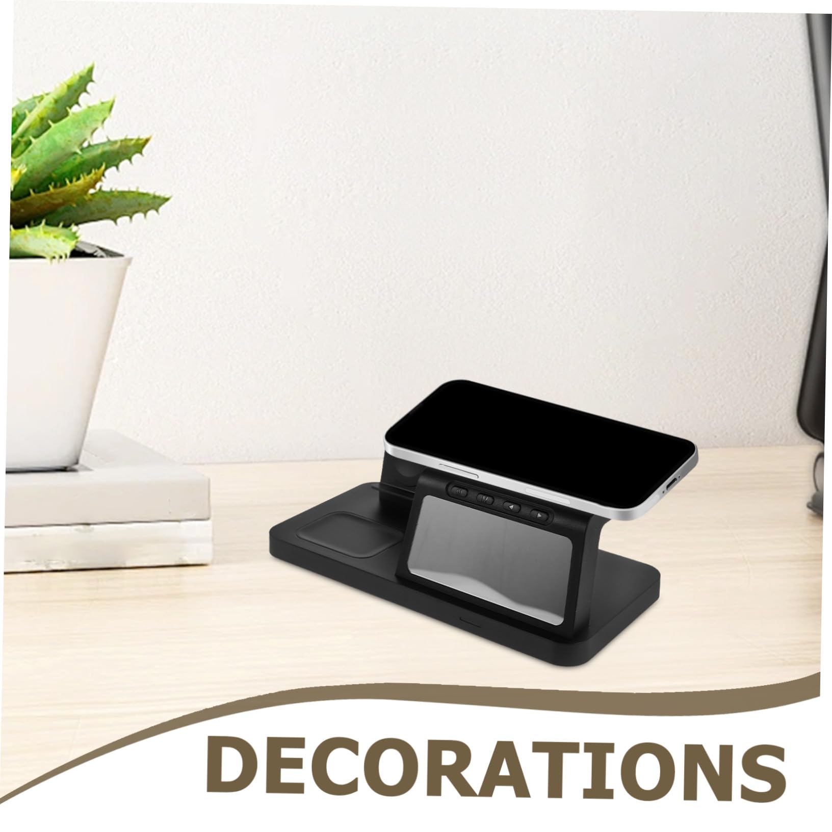 Angoily 15w Caricatore Wireless con Orologio Supporto di Ricarica Dock di Ricarica Rapida da Compatibile con Vari Dispositivi Design Moderno per Comodino e Viaggio