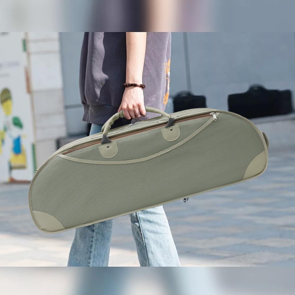Estuche para violín 4/4 de tamaño Completo de Nailon Oxford Caja Ligera Correas de Hombro Ajustables Bolsa de violín de Viaje (Verde Guisante)