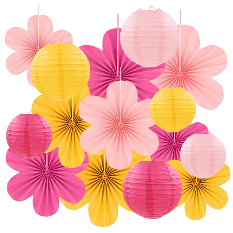 Zestaw do dekoracji imprezowych, wiszące papierowe lampiony, papierowe kwiaty, na urodziny, baby shower, ślub, klasę, dekoracje ścienne, 15 szt