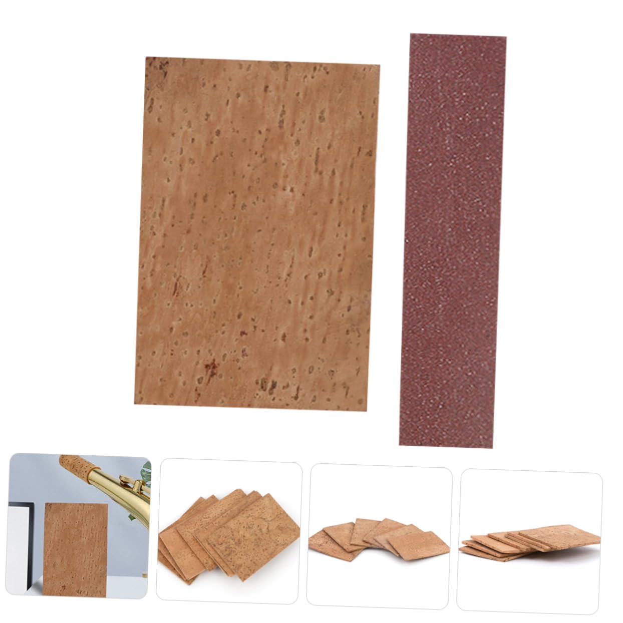 GALPADA Replacement Sax Cork Sheet for Neck Repair Durable Lightweight Easy to Use Cork Sheet for Saxophone and Clarinet Extends Lifespan of Musical Instruments Includes Sandpaper